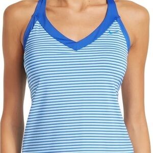 Nike Swim Blue Stripe V-Neck Tankini NWT